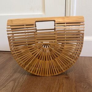 Show Me Your MuMu Bamboo Half-Moon Clutch - Natural Tan